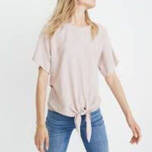 Madewell Button-Back Tie Tee in Stripe Size XS